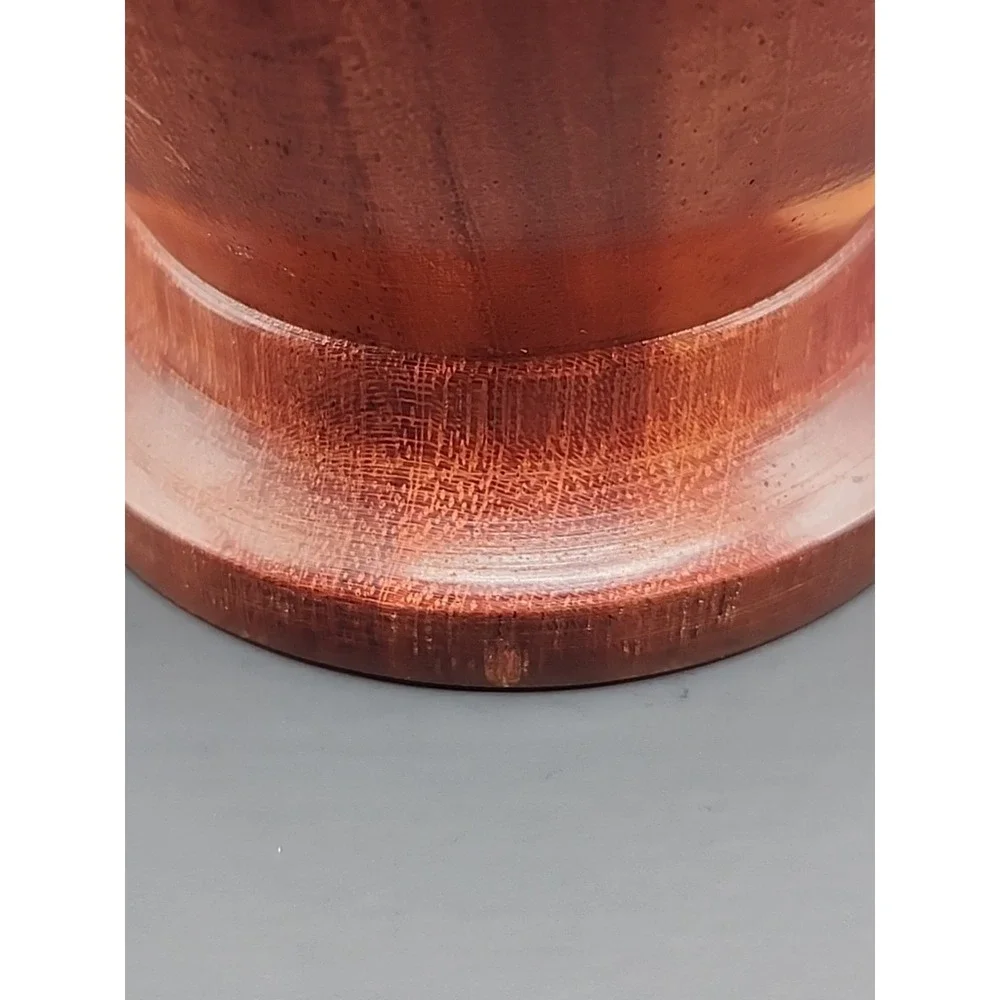 Vintage Artisan Handcrafted Hand turned‎ Two Toned Wooden Bud Vase 9